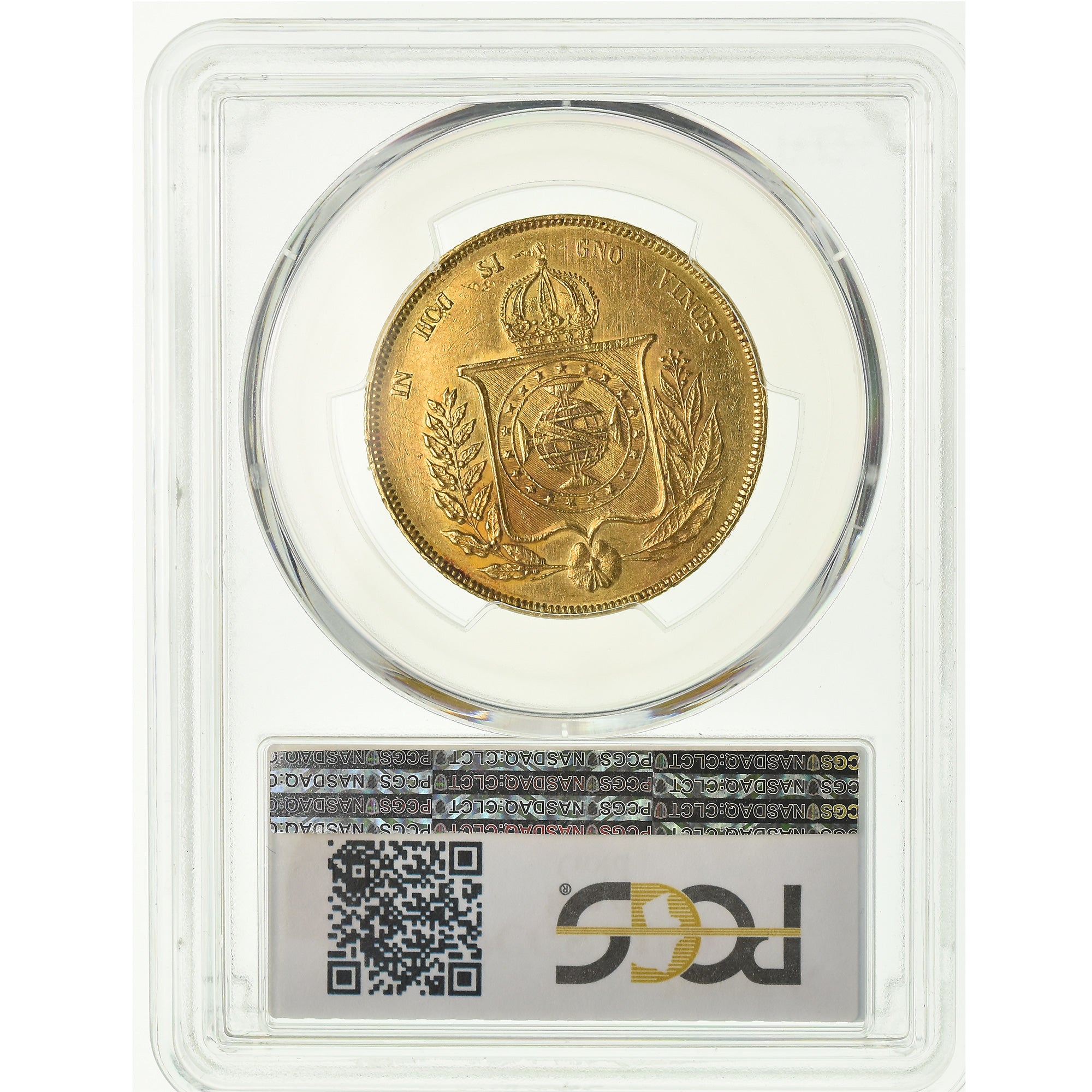 Coin, Brazil, Pedro II, 20000 Reis, 1859, PCGS, AU50, Gold, KM:468, graded