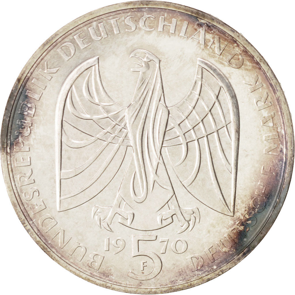 Coin, GERMANY - FEDERAL REPUBLIC, 5 Mark, 1970, Stuttgart, Germany, MS(63)