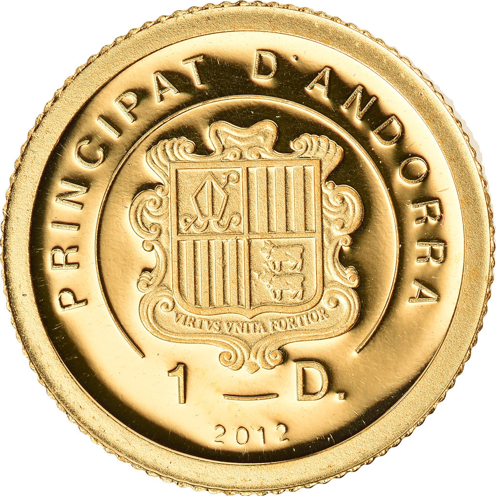 Coin, Andorra, Pape Pio, Diner, 2012, MS(65-70), Gold