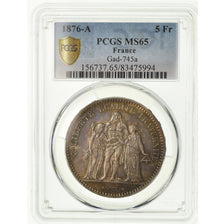 Coin, France, Hercule, 5 Francs, 1876, Paris, PCGS, MS65, Silver, KM:820.1