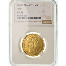 Moeda, França, Louis XIII, Double Louis d'or, 2 Louis D'or, 1640, Paris, NGC