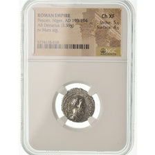 Moneta, Pescennius Niger, Denarius, 193-194, Caesarea, Rzadkie, gradacja, NGC