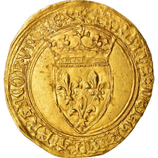 Moneta, Francja, Charles VI, Ecu d'or, AU(50-53), Złoto, Duplessy:369A