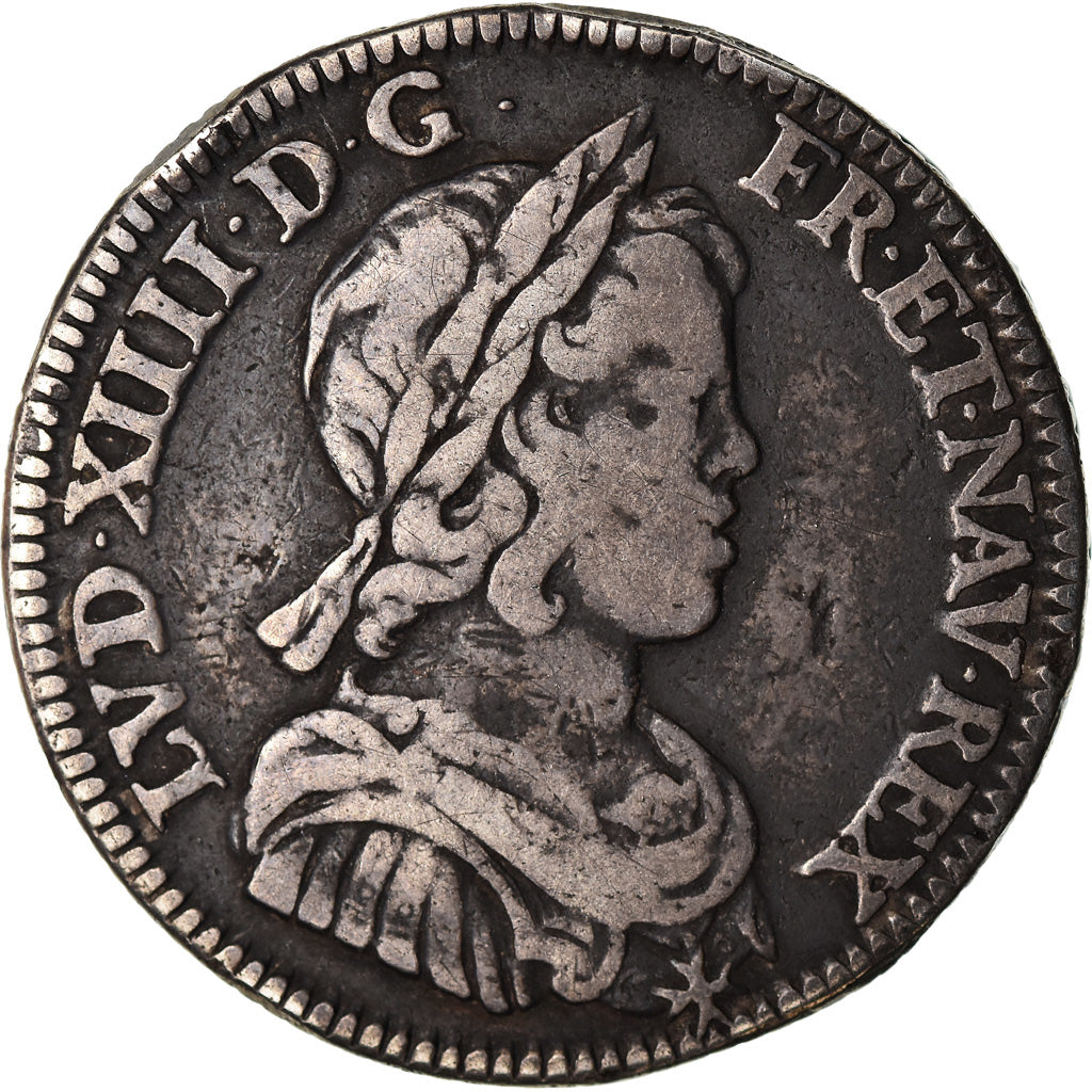 Moeda, França, Louis XIV, 1/4 Ecu, 1644, Paris, Piéfort, VF(30-35), Prata