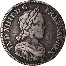 Moeda, França, Louis XIV, 1/4 Ecu, 1644, Paris, Piéfort, VF(30-35), Prata