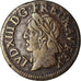 Coin, France, Louis XIII, Double Tournois, 1643, La Rochelle, EF(40-45), Copper