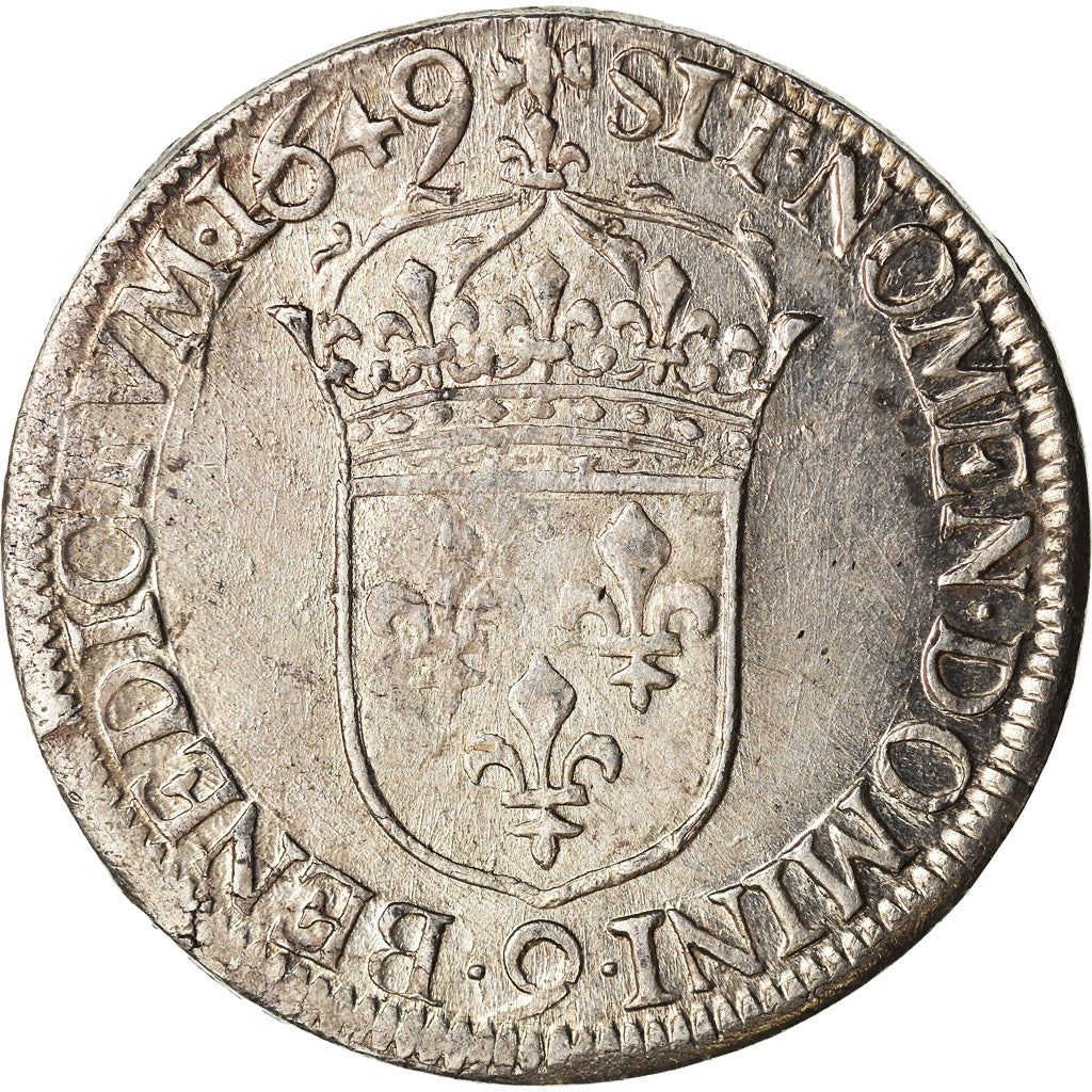 Münze, Frankreich, Louis XIV, 1/2 Écu à la mèche longue, 1/2 Ecu, 1649