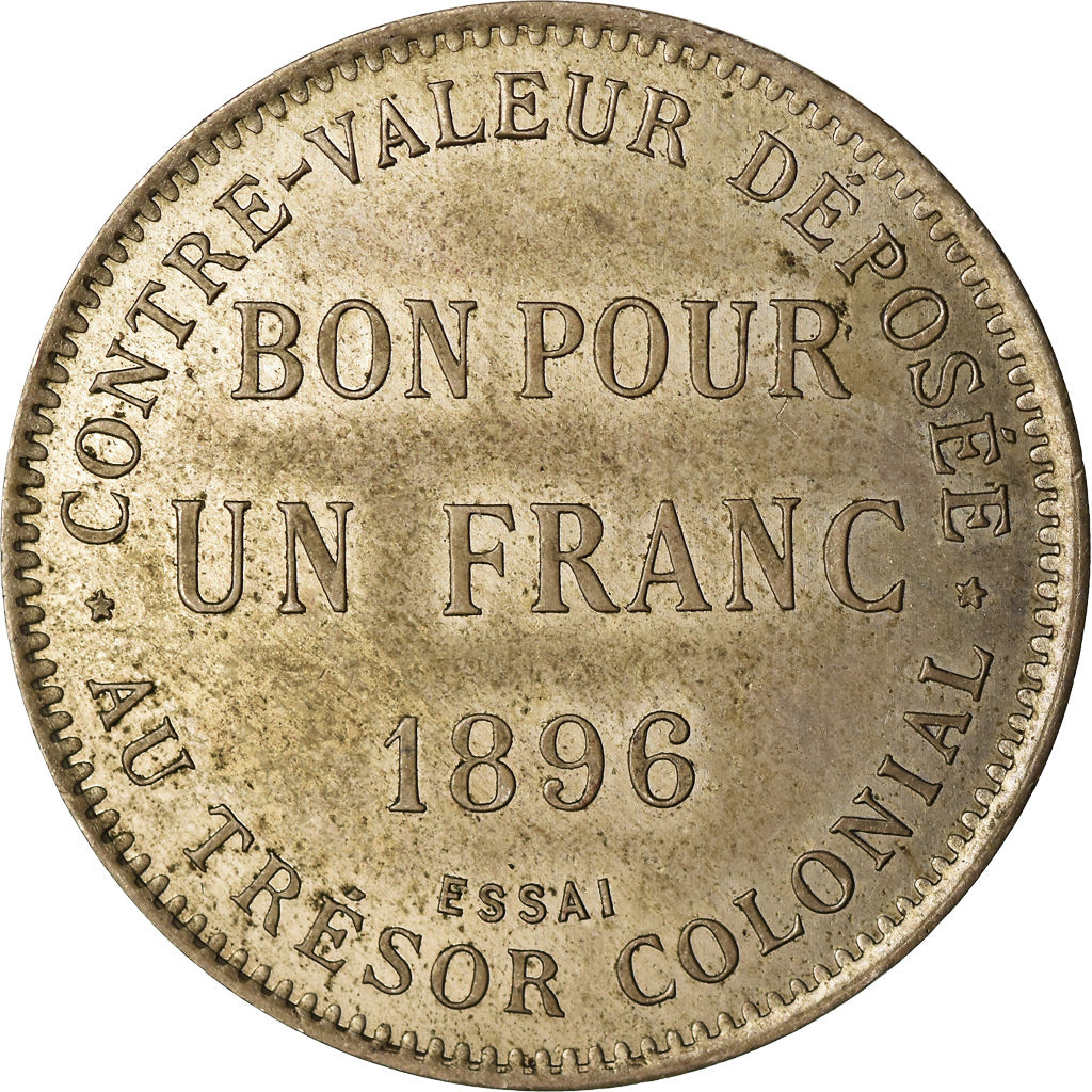 Coin, Réunion, Franc, 1896, ESSAI, MS(60-62), Copper-nickel, KM:E2