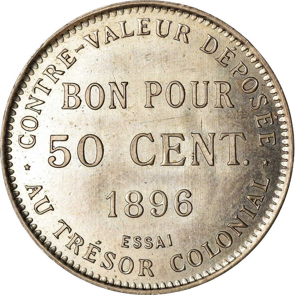 Coin, Réunion, 50 Centimes, 1896, ESSAI, MS(60-62), Copper-nickel, KM:E1