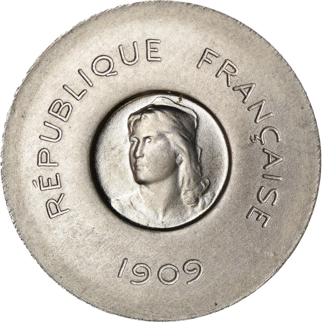 Münze, Frankreich, François Rude, 25 Centimes, 1909, ESSAI, UNZ, Aluminium