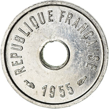 Coin, France, Franc, 1955, Essai de frappe, MS(63), Aluminum, Gadoury:103.3