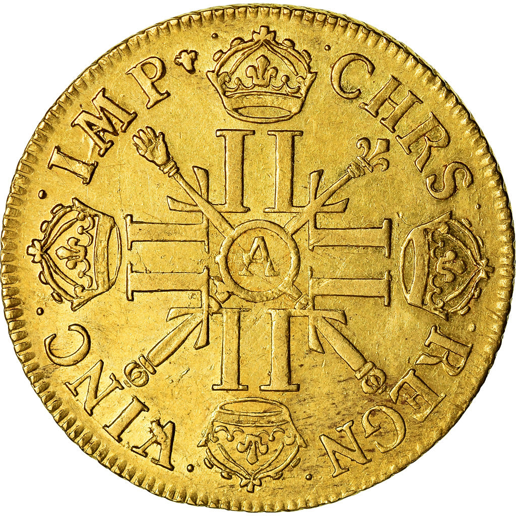 Moneta, Francja, Louis XIV, Double louis d'or aux 8 L et aux insignes, 2 Louis