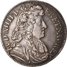 Moeda, França, Louis XIV, 1/4 Écu à la cravate, 1/4 Ecu, 1679, Aix