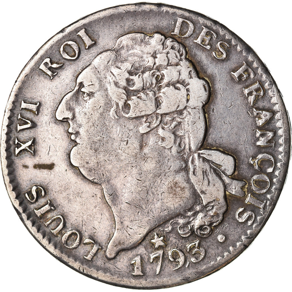 Coin, France, Louis XVI, Écu de 6 livres françois, 1793, Marseille