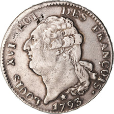 Monnaie, France, Louis XVI, Écu de 6 livres françois, 1793, Marseille