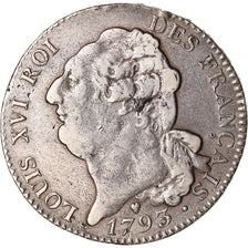 Monnaie, France, Louis XVI, Écu de 6 livres français, 1793, Strasbourg