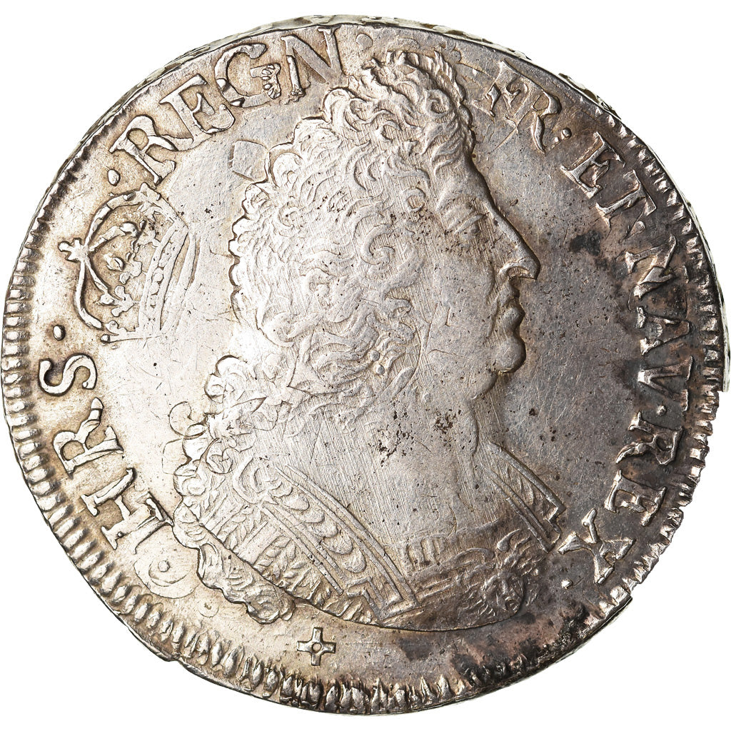 Coin, France, Louis XIV, Écu aux palmes, Ecu, 1697, Troyes, AU(50-53), Silver