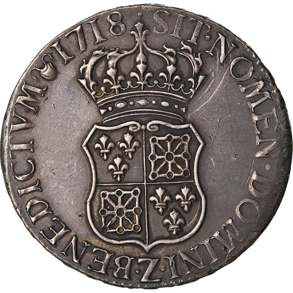 Monnaie, France, Louis XV, 1/2 Écu de France-Navarre, 1718, Grenoble, SUP
