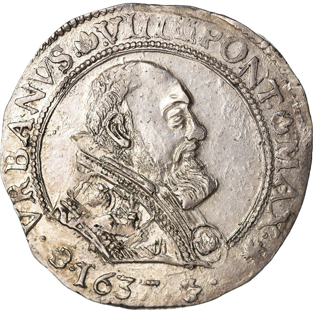 Monnaie, États italiens, PAPAL STATES-AVIGNON, Maffeo Barberini, 1/2 Franc