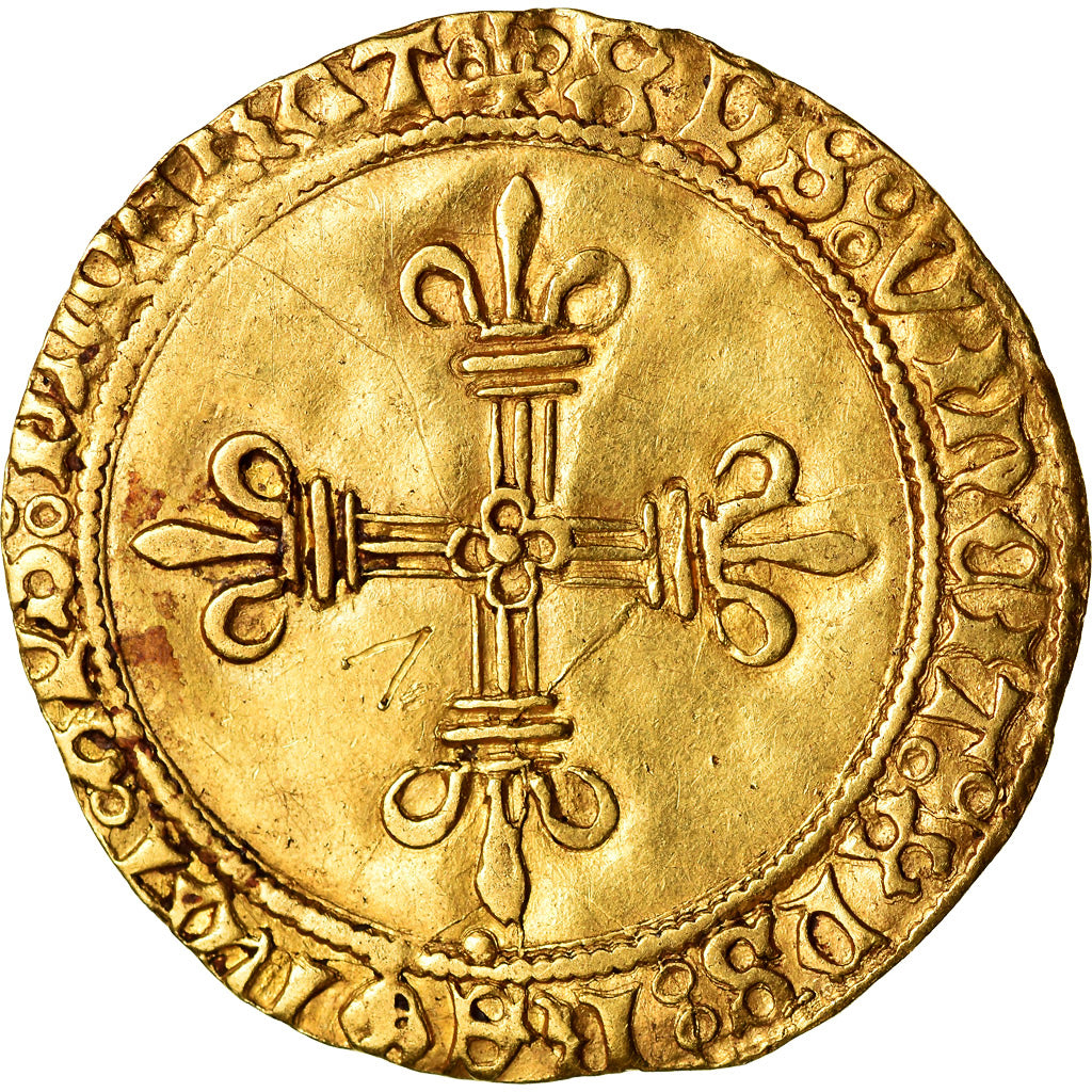Moeda, França, Charles VIII, Ecu d'or, Troyes, EF(40-45), Dourado