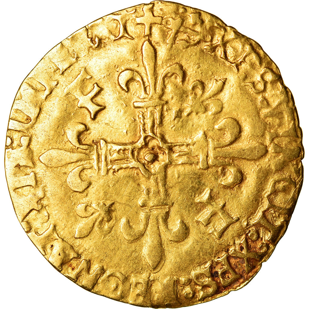 Moneta, Francia, François Ier, Ecu d'or, Bayonne, MB+, Oro, Duplessy:775