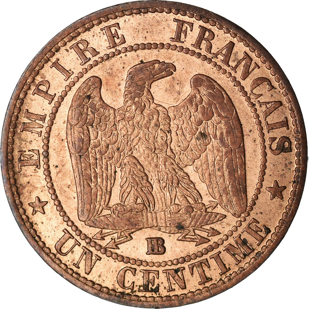 Moneda, Francia, Napoleon III, Napoléon III, Centime, 1855, Strasbourg, SC
