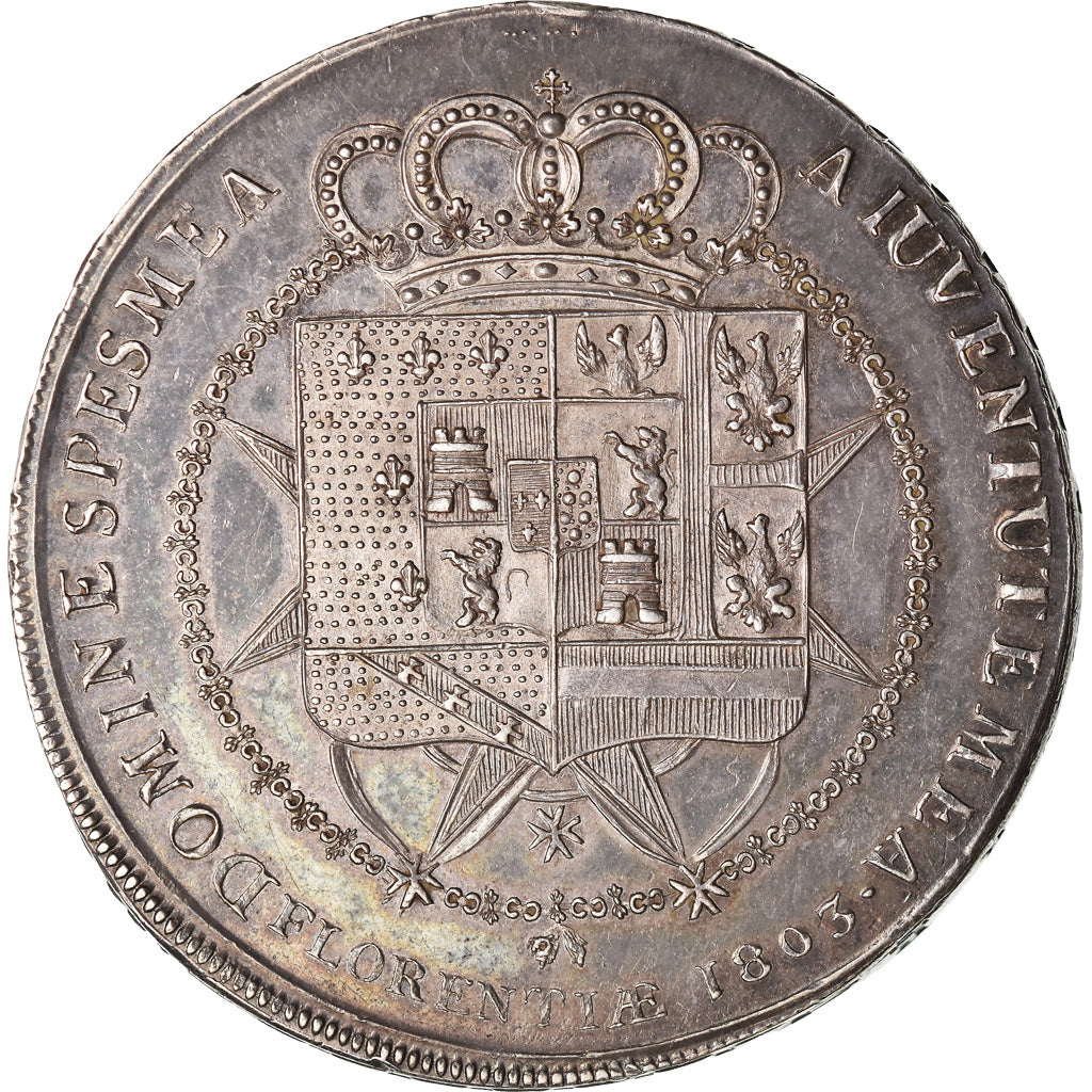 Moneta, DEPARTAMENTY WŁOSKIE, TUSCANY, Charles Louis, 10 Lire, 1803, Florence