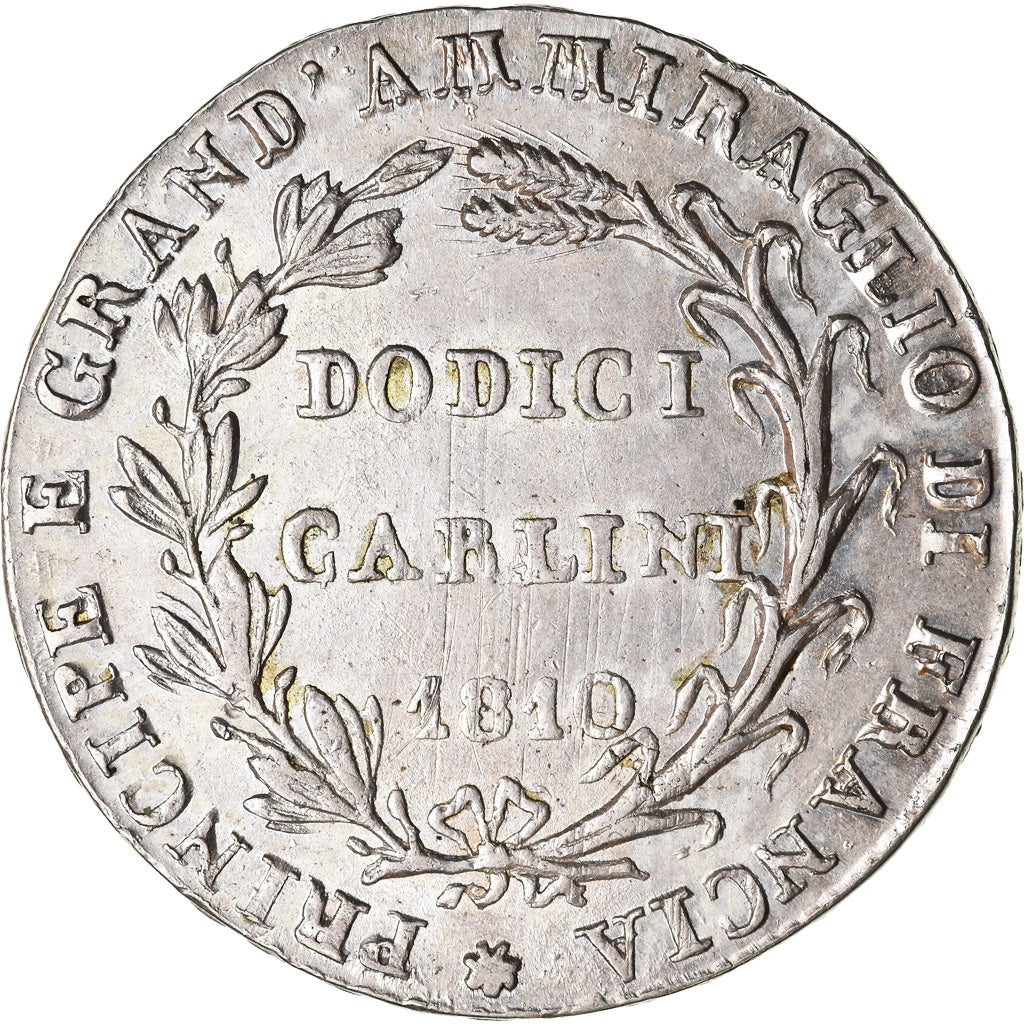 Moneta, STATI ITALIANI, NAPLES, Joachim Murat, 12 Carlini, 1810, SPL-, Argento