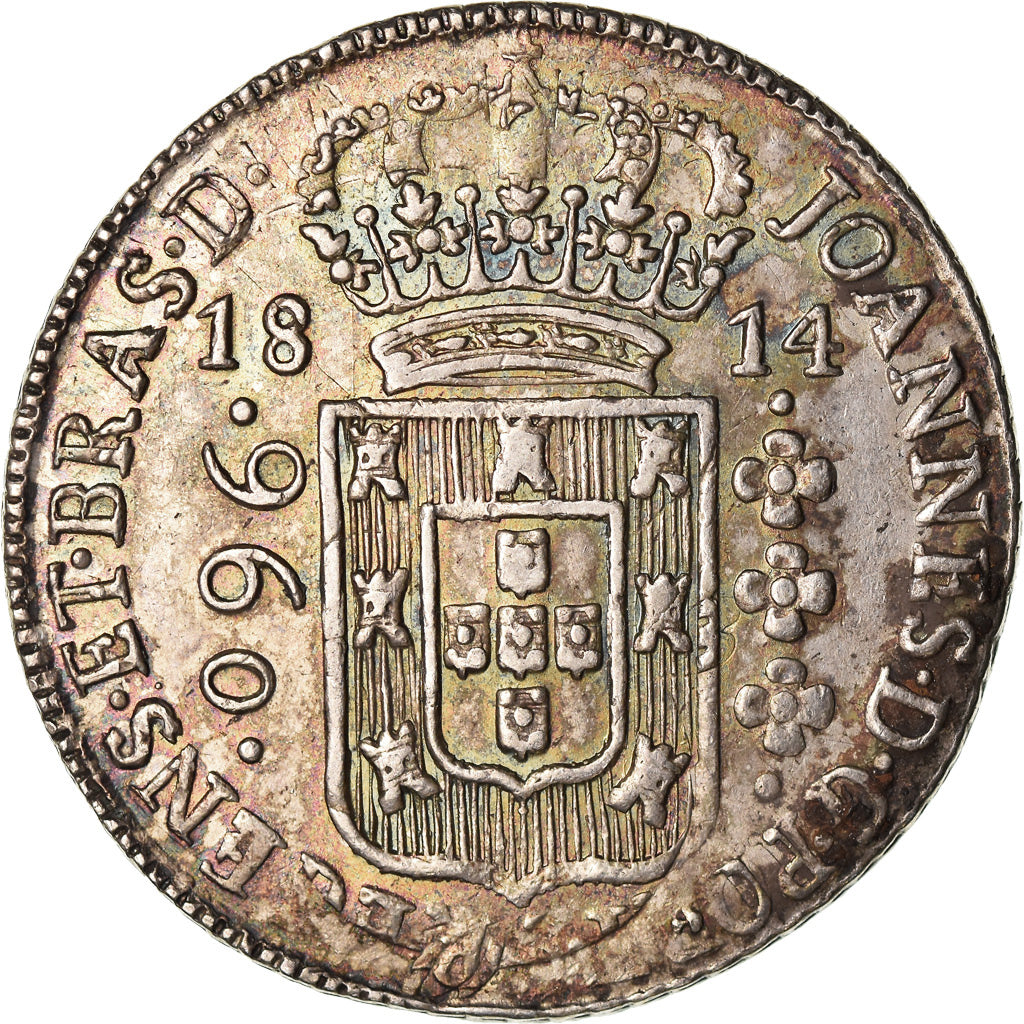 Monnaie, Brésil, 960 Reis, 1814, Bahia, TTB+, Argent, KM:307.1