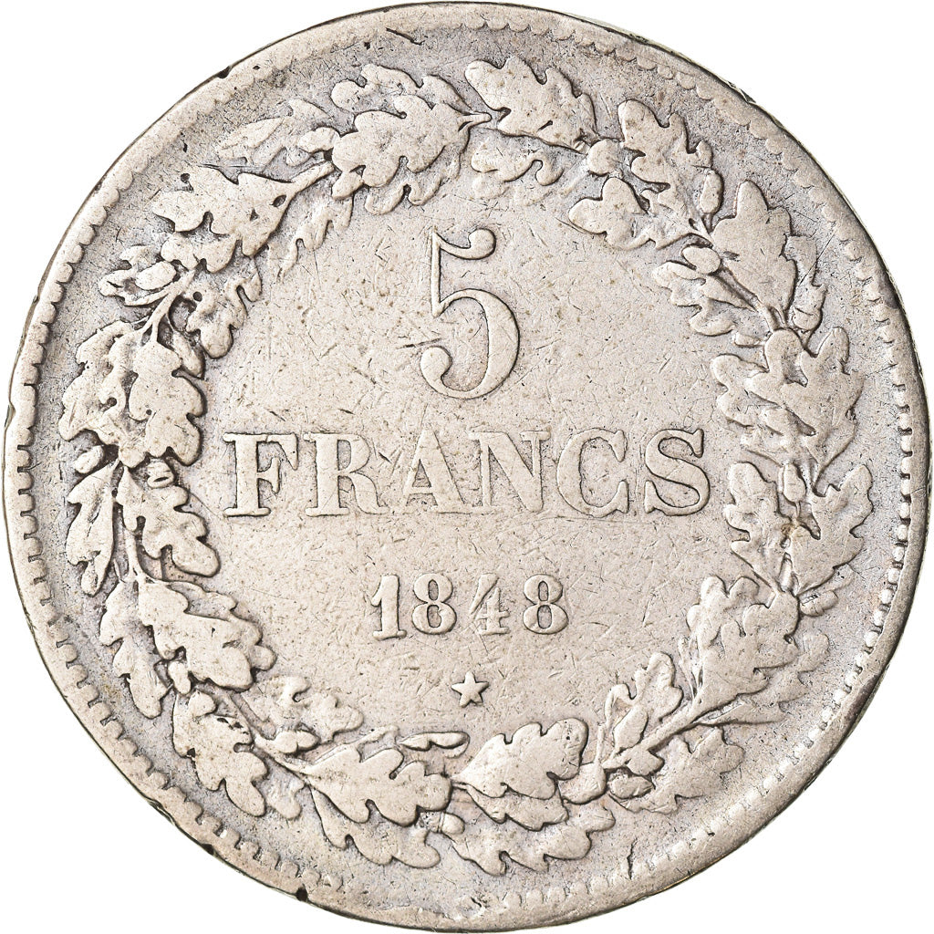 Coin, Belgium, Leopold I, 5 Francs, 5 Frank, 1848, VF(30-35), Silver, KM:3.2