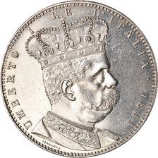 Coin, Eritrea, Umberto I, 5 Lire/Tallero, 1891, AU(55-58), Silver, KM:4