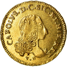Moeda, ESTADOS ITALIANOS, SICILY, Carlo, Oncia, 1751, Palermo, AU(50-53)