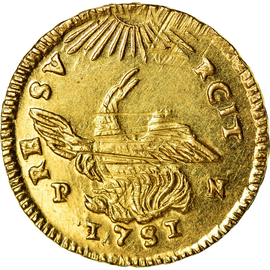 Moeda, ESTADOS ITALIANOS, SICILY, Carlo, Oncia, 1751, Palermo, AU(50-53)