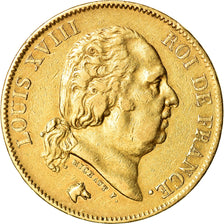 Moneta, Francia, Louis XVIII, Louis XVIII, 40 Francs, 1816, Rouen, BB, Oro