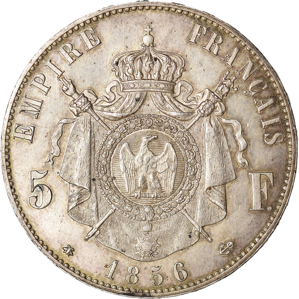Moneta, Francja, Napoleon III, Napoléon III, 5 Francs, 1856, Strasbourg
