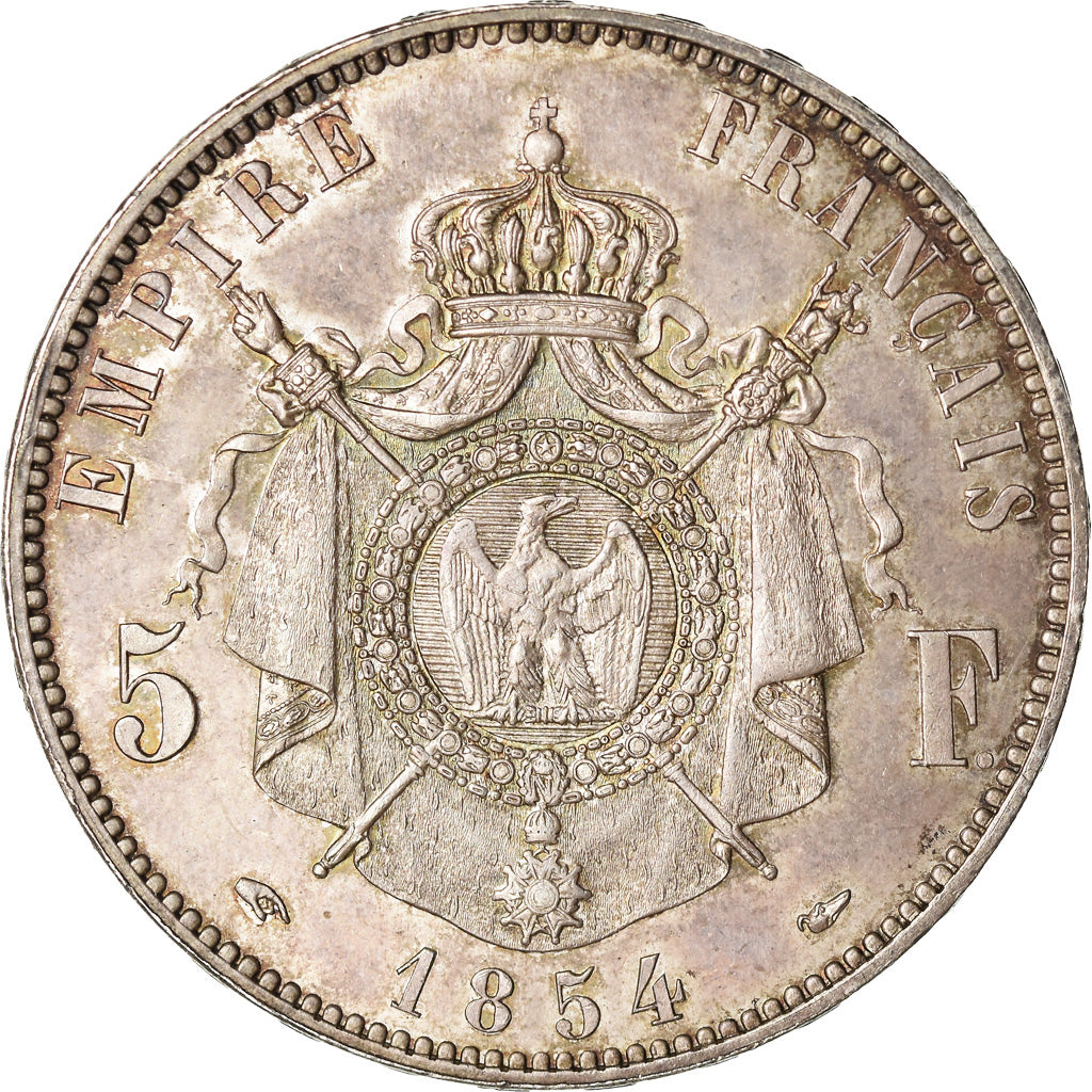 Coin, France, Napoleon III, Napoléon III, 5 Francs, 1854, Paris, MS(63)