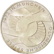 Coin, GERMANY - FEDERAL REPUBLIC, 10 Mark, 1972, Munich, MS(63), Silver, KM:131