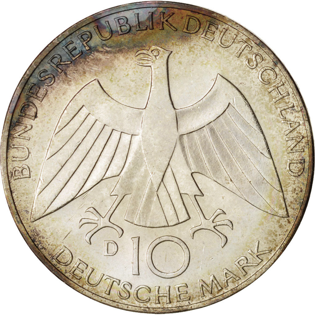 Coin, GERMANY - FEDERAL REPUBLIC, 10 Mark, 1972, Munich, MS(63), Silver, KM:131