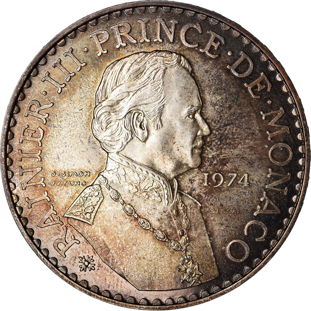 Moneta, Monaco, Rainier III, 50 Francs, 1974, ESSAI, SPL, Argento, KM:E66
