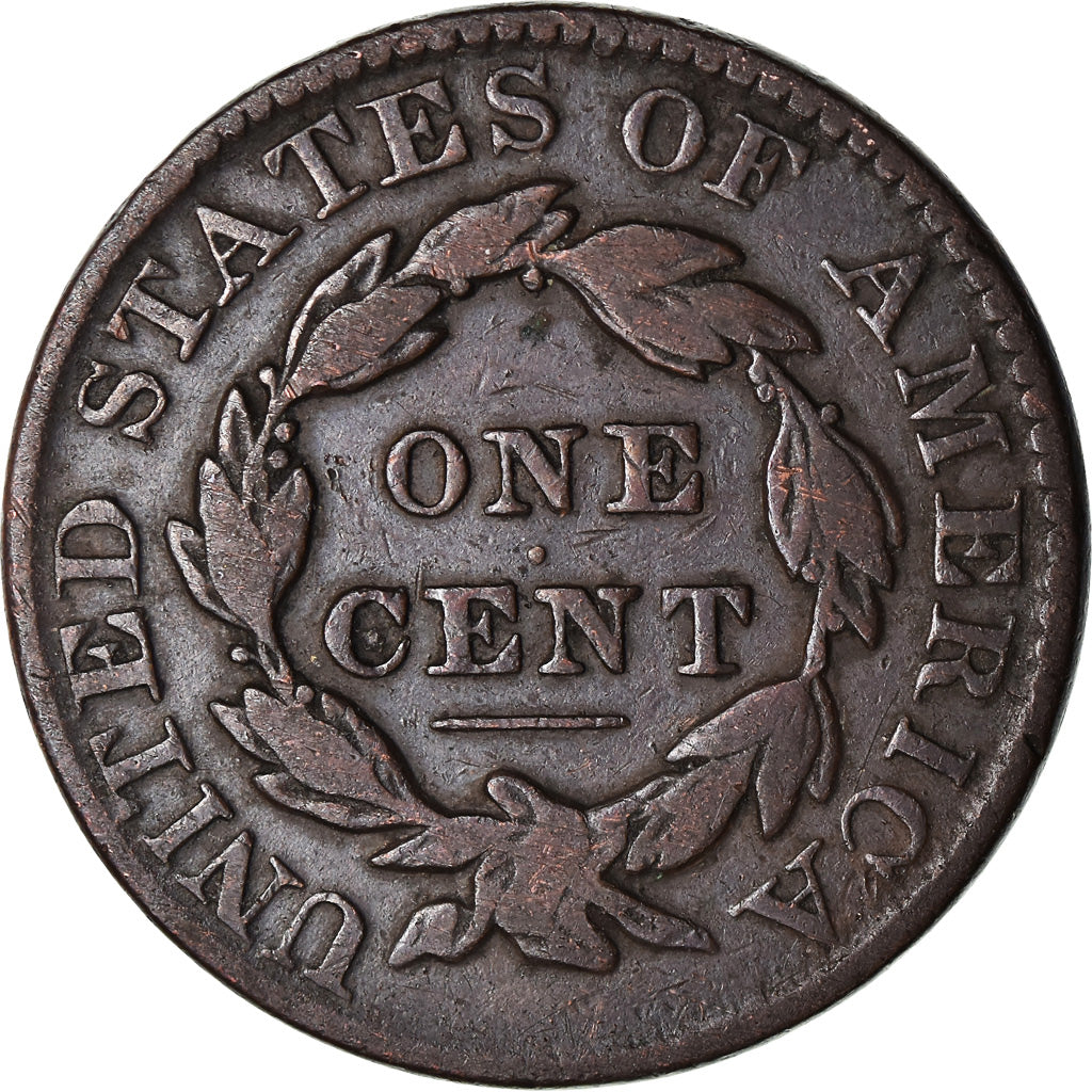 Coin, United States, Coronet Cent, Cent, 1830, U.S. Mint, Philadelphia