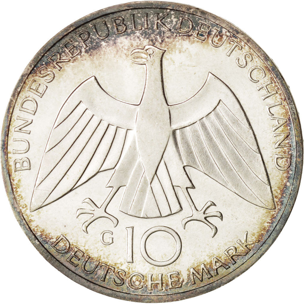 Coin, GERMANY - FEDERAL REPUBLIC, 10 Mark, 1972, Karlsruhe, MS(65-70), Silver