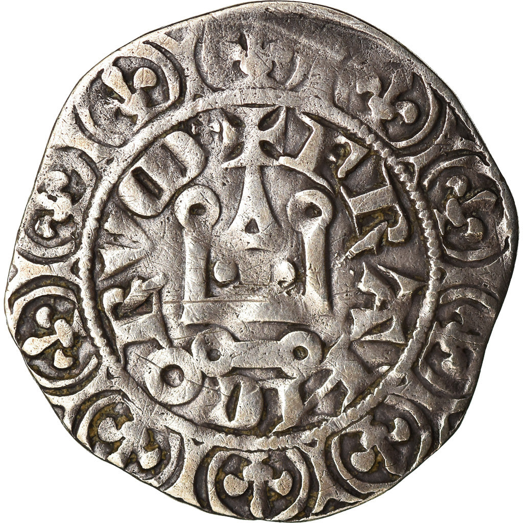 Coin, France, Charles IV, Maille Blanche, VF(30-35), Silver, Duplessy:243