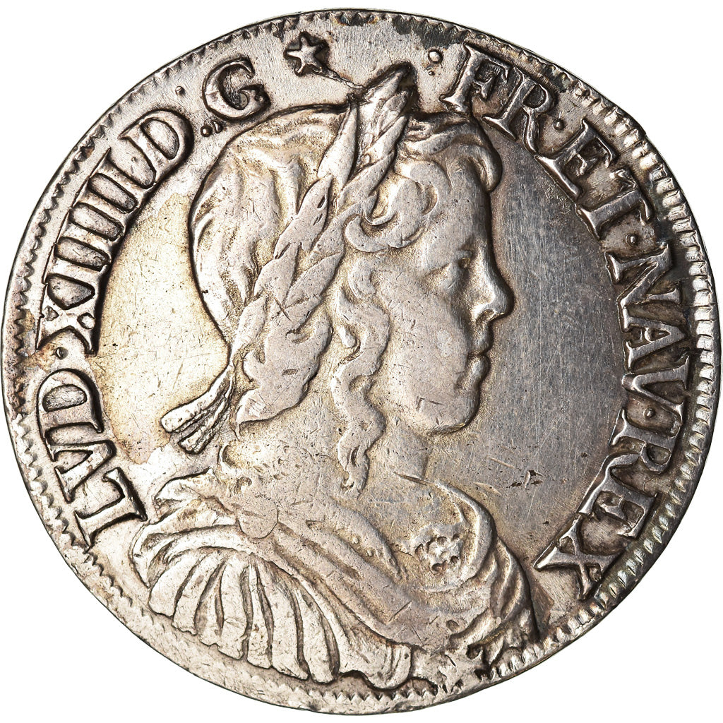 Coin, France, Louis XIV, 1/2 Écu à la mèche longue, 1/2 Ecu, 1655, Rouen