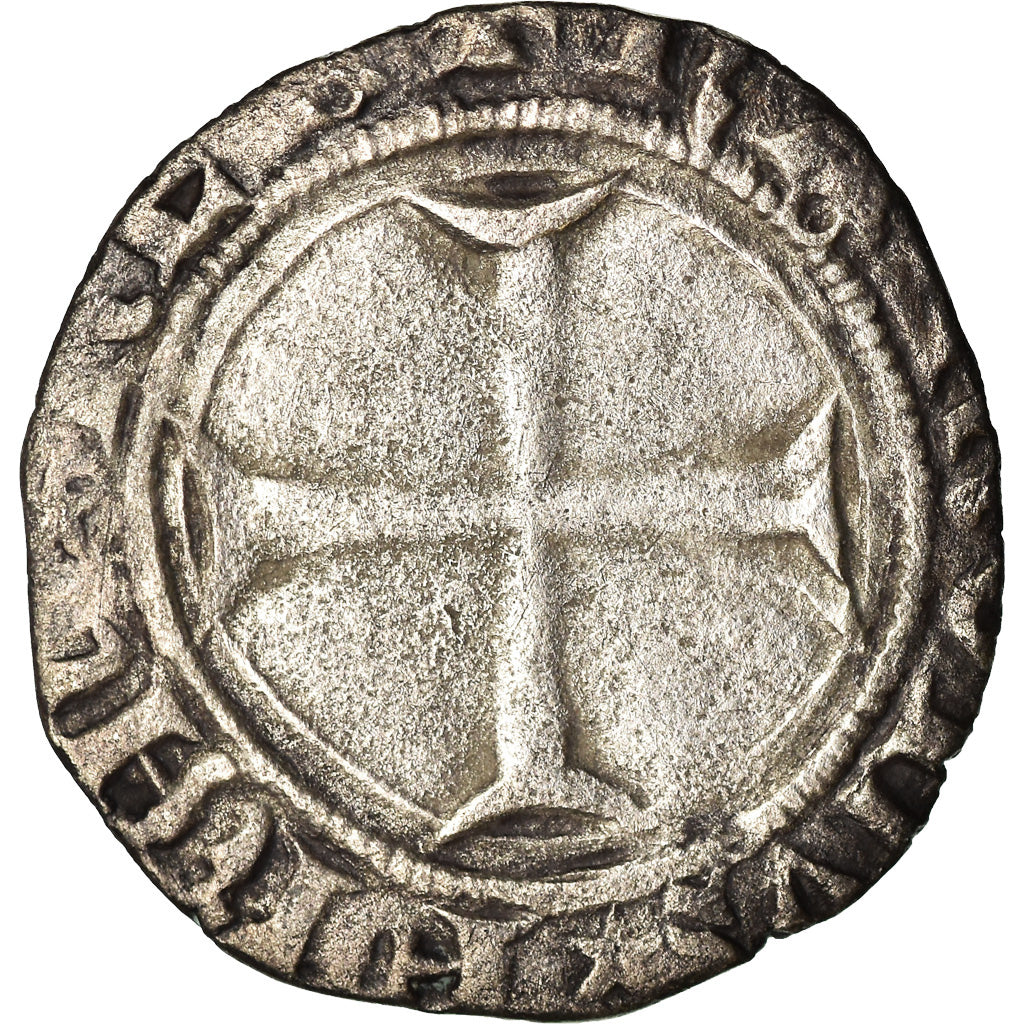 Monnaie, France, Dauphiné, Charles VII, Denier ou Petit Blanc, Romans, TB+