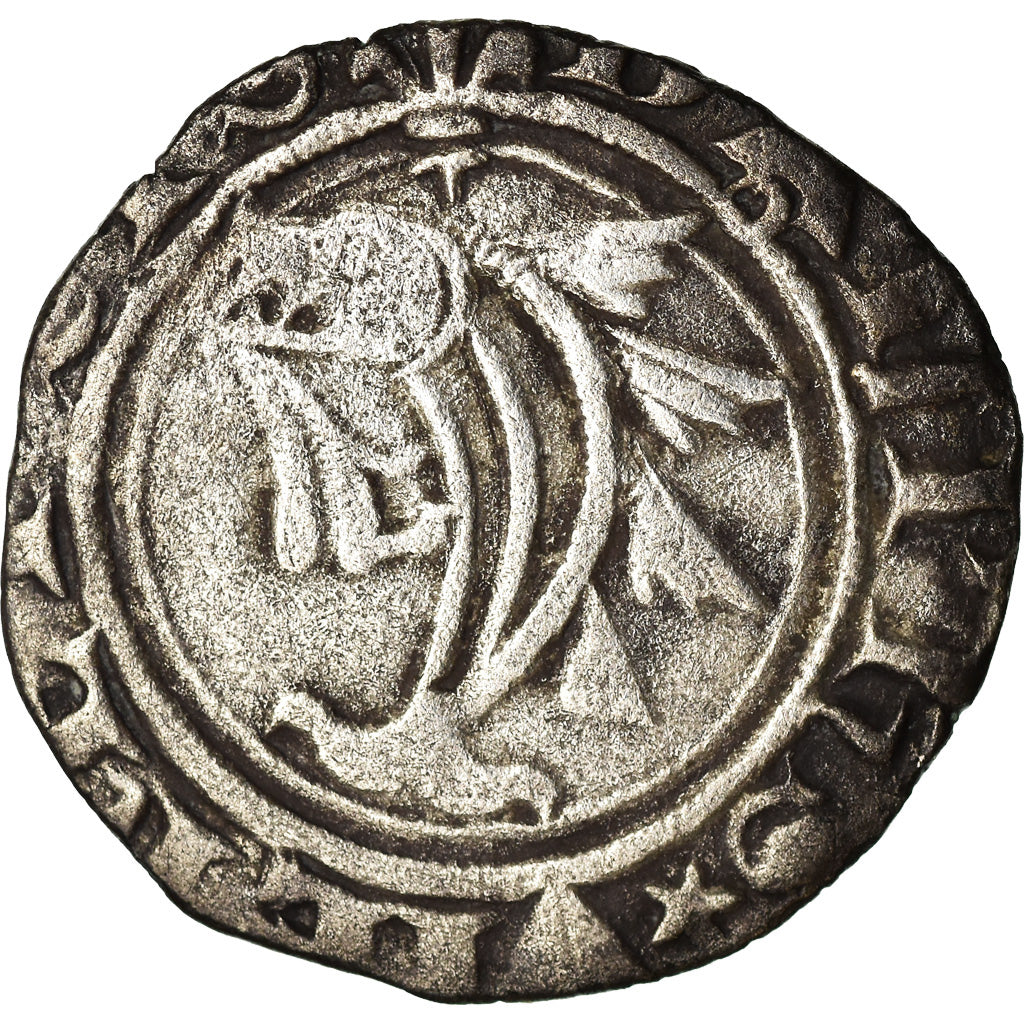 Monnaie, France, Dauphiné, Charles VII, Denier ou Petit Blanc, Romans, TB+