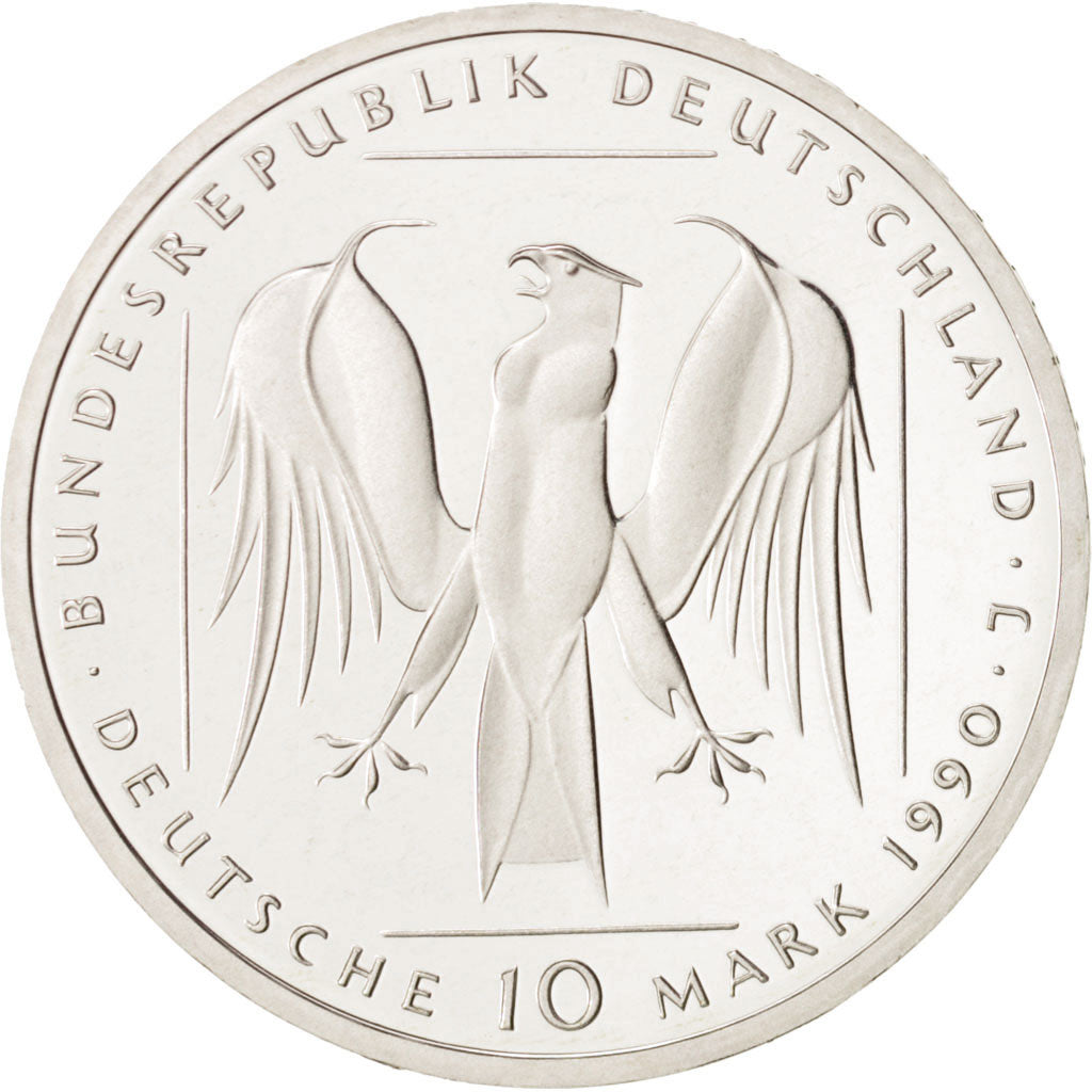 Coin, GERMANY - FEDERAL REPUBLIC, 10 Mark, 1990, Hamburg, Germany, MS(65-70)