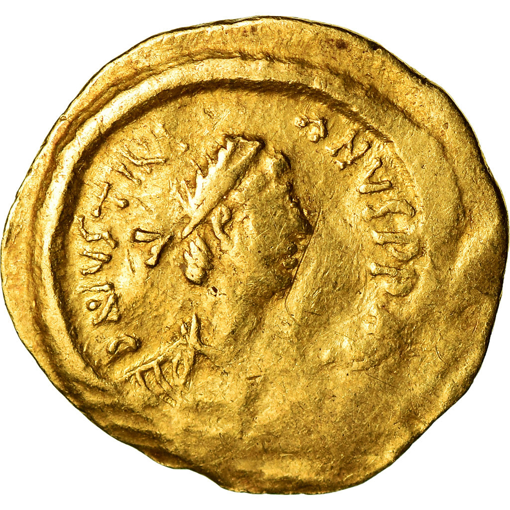 Coin, Justinian I, Tremissis, Constantinople, VF(30-35), Gold, Sear:145