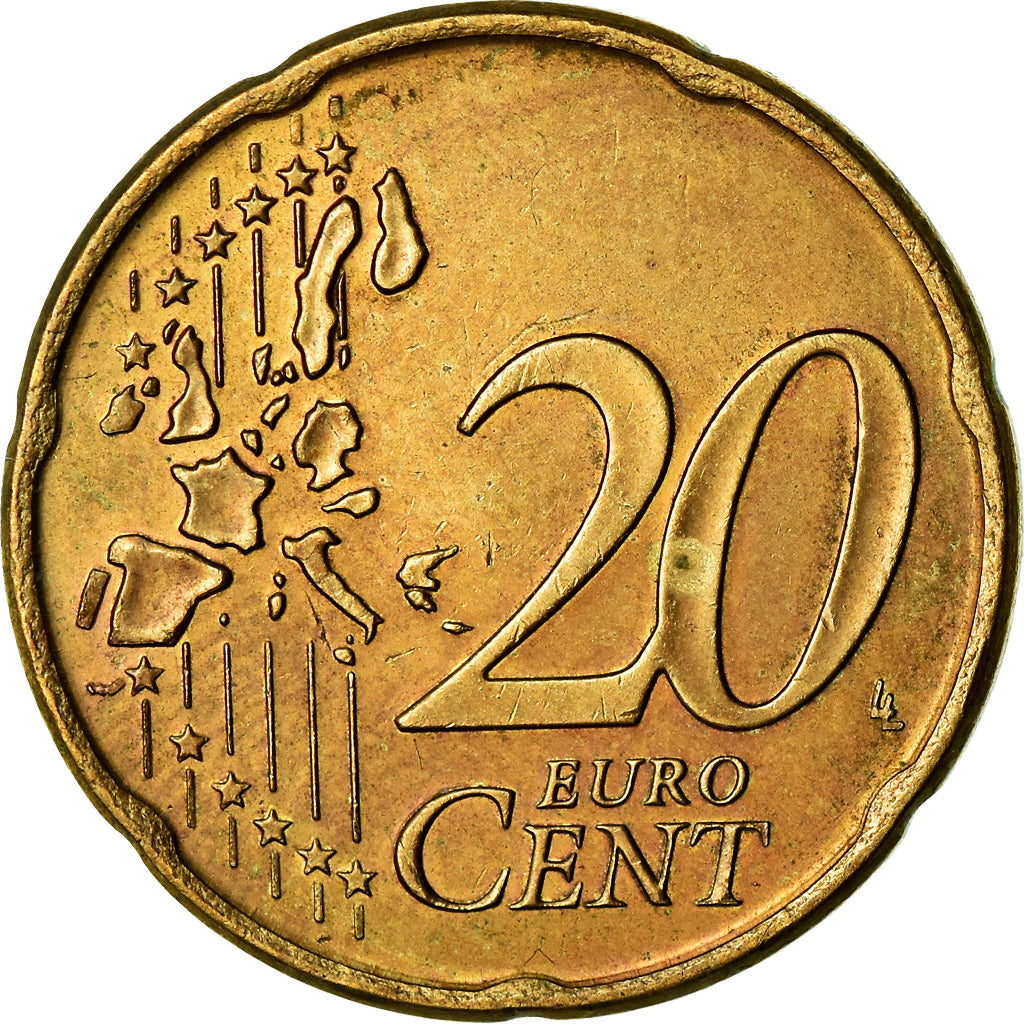 European Union, 20 Euro Cent, Double revers, TTB, Laiton