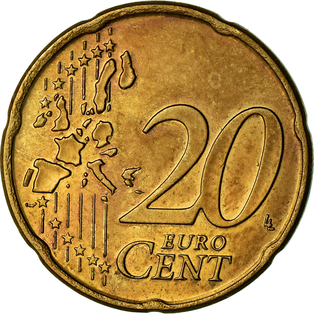 European Union, 20 Euro Cent, Double revers, EF(40-45), Brass