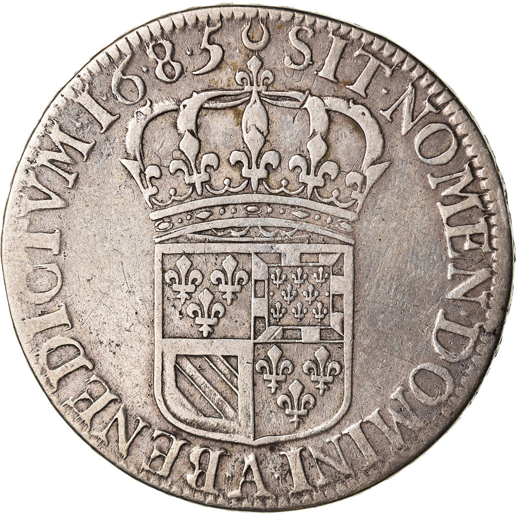 Coin, France, Louis XIV, 1/2 Écu de Flandre, 1/2 Ecu, 1685, Paris, VF(30-35)